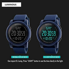 SKMEI 1257 Digital Men's Sports Watch Multifunction Dual Time Silicone Watch - Blue