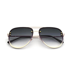 VIVIENFANG Premium Rimless Oversized Aviator Sunglasses for Women, Polarized PC Lens UV Protection Womens Shade VF2203
