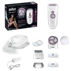 Braun Silk epil 7 SkinSpa - 7951 Wet&Dry Cordless Legs, Body, and Face Epilator and Sonic Exfoliation Brush with 5 attachments