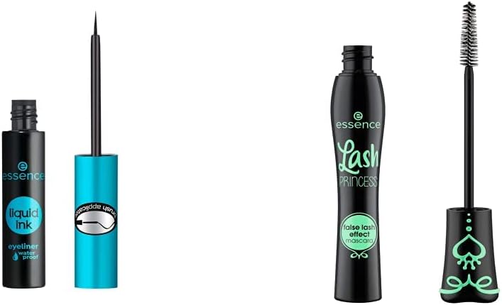 Essence Lash Princess False Lash Effect Mascara, Black & Essence liquid ink waterproof eyeliner, Black