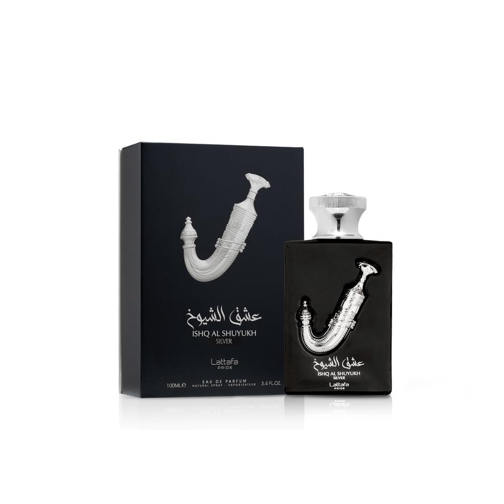 Lattafa Ishq Al Shuyukh Silver Eau de Parfum Spray for Unisex - 3.4 Ounce
