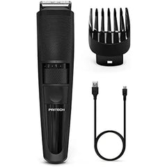 PRITECH Electric Hair Clipper Cordless Beard Trimmer for Men Professional Barber Clippers, Hair Clipper with Comb Attachment and 20 Adjustable Settings, Washable Black
