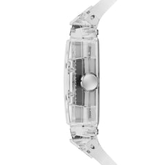 GUESS Men's 41mm Watch - Clear Strap Green Dial Clear Case