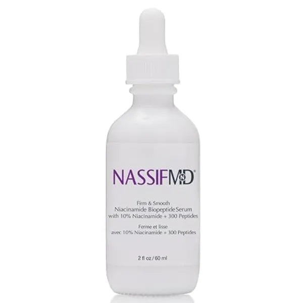 NassifMD Niacinamide Serum 10% with Cranberry Biopeptides and Ectoin, Brightening and Hydrating Vitamin B3 Face Serum, Evens Tone, Smooths Texture, Reduces Fine Lines, Boosts Radiance
