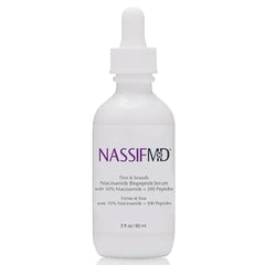 NassifMD Niacinamide Serum 10% with Cranberry Biopeptides and Ectoin, Brightening and Hydrating Vitamin B3 Face Serum, Evens Tone, Smooths Texture, Reduces Fine Lines, Boosts Radiance