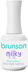 Brunson Milky Top Coat Gel Nail Polish, 18ml Gel Nail Polish Top Coat, Soak Off LED/UV No Wipe Gel Top Coat Nail Polish, Gel Nail Polish Set