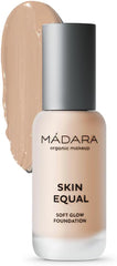 MÁDARA Organic Skincare | Skin Equal Soft Glow Foundation SPF15 IVORY 20-30ml, Mineral foundation with hyaluronic acid, Buildable medium coverage, Dewy foundation, Vegan, COSMOS natural certified