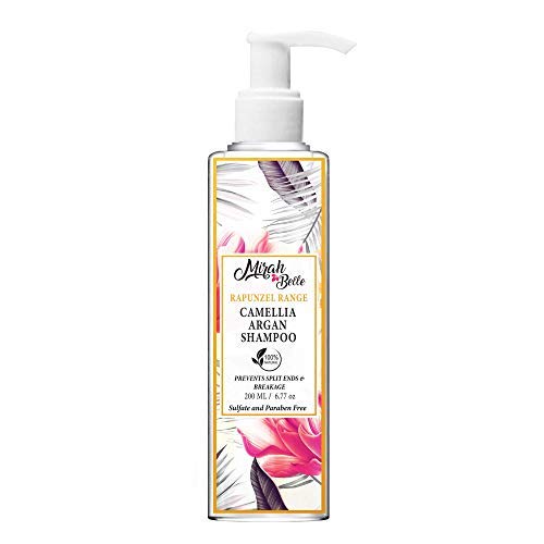 Mirah Belle - Organic - Camellia, Argan - Natural Shampoo - Best for New Hair Growth - Prevents Hair Fall, Stimulates Hair Follicles - Men and Women - Sulfate and Paraben Free - 200 ml
