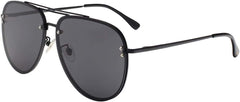 VIVIENFANG Premium Rimless Oversized Aviator Sunglasses for Women VF2203 - Black