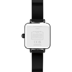 Coach Cass Qtz Basic Slim Black Square Dial Women's Watch|Ionic Plated Black Steel & Black Plastic & Crystals Material|Black Color Band - 14504307