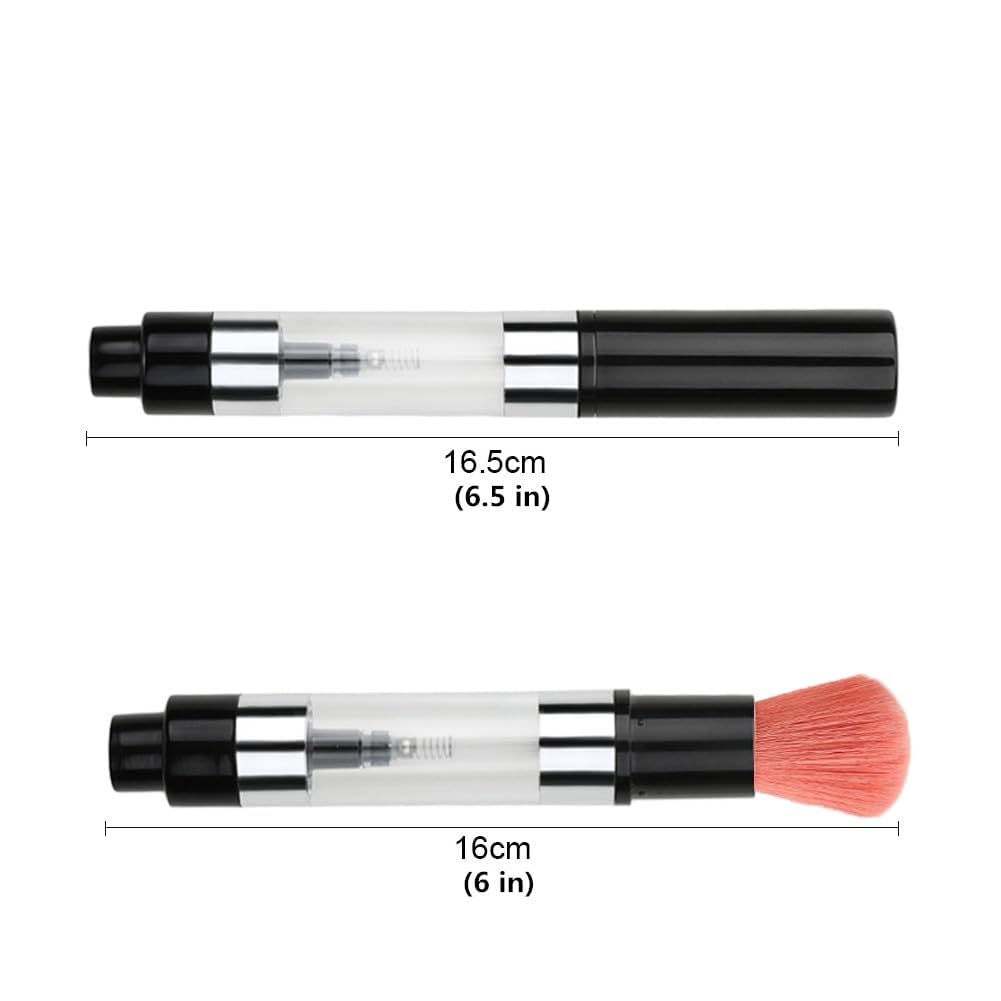 KASTWAVE Versatile Pink Makeup Brush Set with Refillable Powder Bottle - Ideal for Blush, Highlight, and Contour Applications