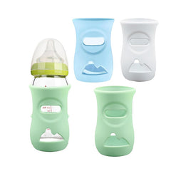 3 Pack Silicone Sleeves with Handle for Philips Avent Natural Glass Baby Bottles, Anti Breakage, Anti Scald Baby Bottle Holder, Compatible Philips Avent Glass, BPA Free,4 Ounce
