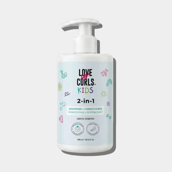 Love Ur Curls Kids Shampoo + Conditioner, 2-in-1 Gently Cleanses and Conditions, Tear-Free Detangling Formula, Gently Scented Soft Cuddles, 300 mL