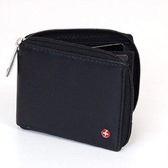 Alpine Swiss Alp-1459 Bifold Wallet for Men (Black, Leather)