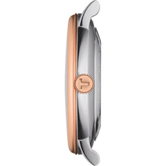 Tissot mens Carson Auto Stainless Steel Dress Watch Rose Gold 5N,Grey T1224072203300