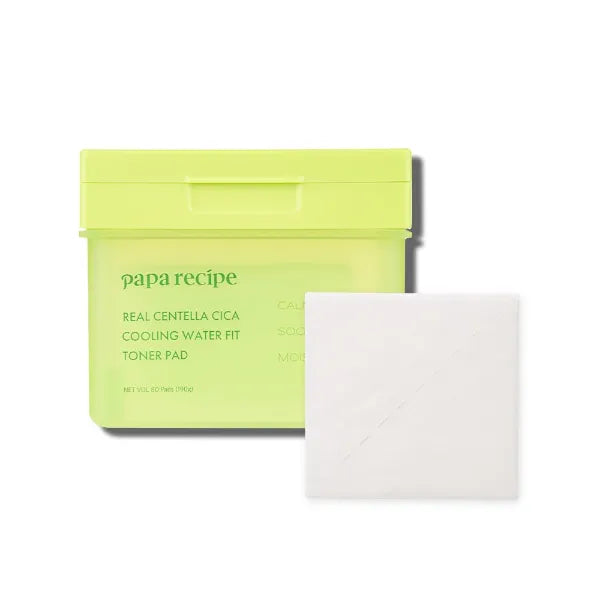 Papa Recipe Real Centella Cica Toner Pads Soothing Cooling Pads with Panthenol for Hydration & Redness Care Korean Skincare