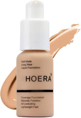 Matte Oil Control Concealer Foundation Cream,PHOERA New 30ml Long Lasting Waterproof Matte Liquid Foundation (104 Buff Beige)