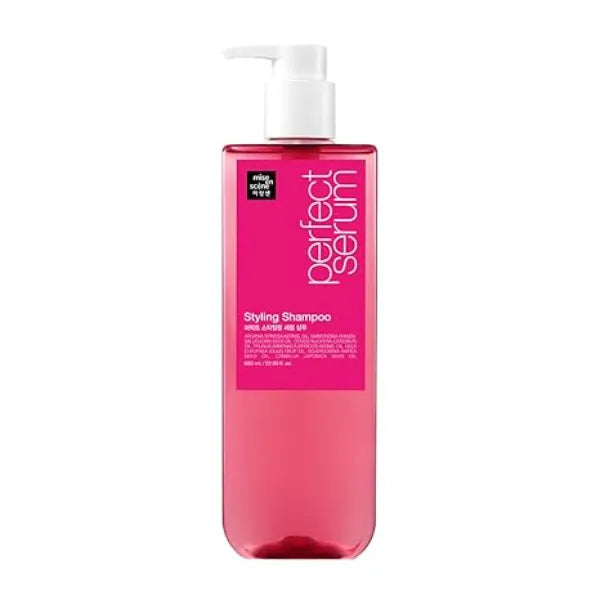 Mise En Scene Hair Perfume Shampoo Perfect Styling Serum Shampoo with Peony and Rose Scent, Styling Memory & Heat Protection, Enriched with Argan Oil, Daily Nourishing, 22.99 Fl. Oz.