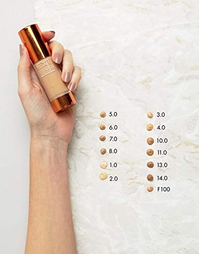 EX1 Invisiwear Liquid Foundation in Shade 4.0 - for Asian Olive Skin Tone with Yellow Undertones