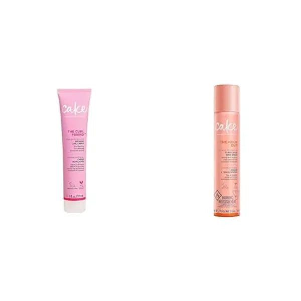 Cake Beauty Curl Friend Defining Curl Cream & Hold Out Flexible Hold Hairspray Bundle Bounce Curly Hair Styling 8.6 oz