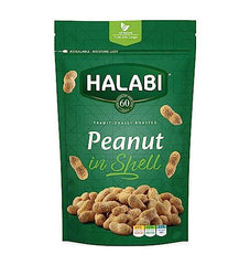 Halabi Traditionally Roasted In Shell Peanuts, All Natural Ingredients Healthy Snacks Longer Freshness Resealable Bag - 150G
