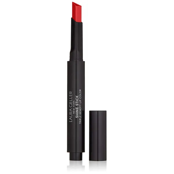 LAURA GELLER NEW YORK Shine Stick Triple-Benefit Lip Color with Lipstick, Lip Gloss and Lip Balm Effect - Long Lasting, Moisturizing, High Shine and Pigmented 3-in-1 Lip Color, Radian Red