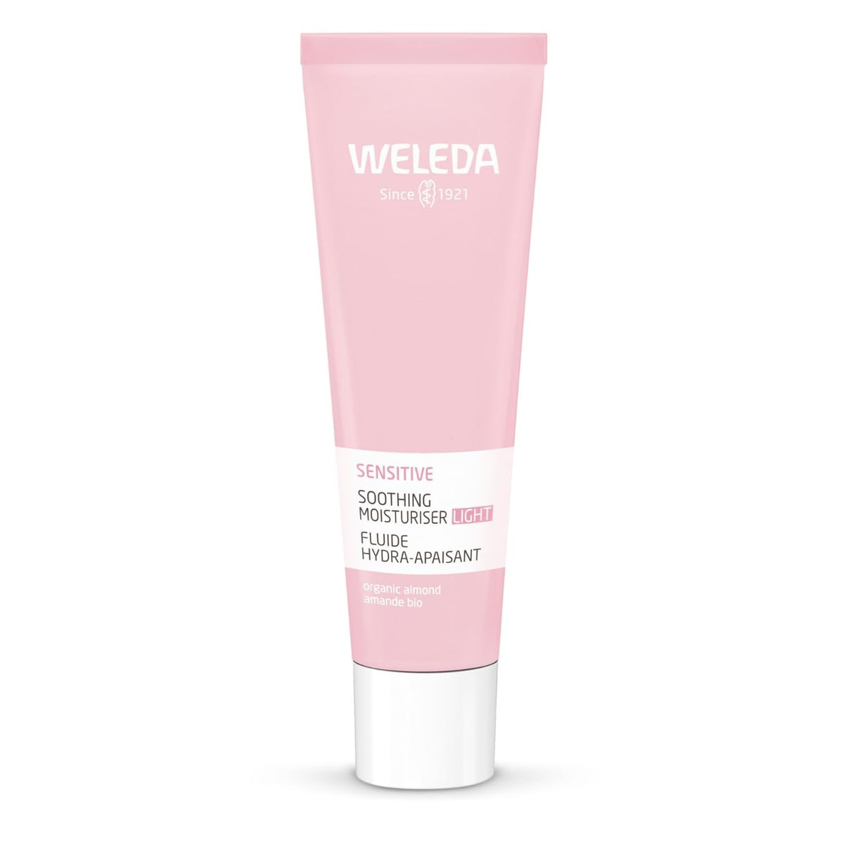 WELEDA Bio Mandel Sensitiv Feuchtigkeitspflege, Naturkosmetik sanfte und unparfümierte Gesichtscreme für sensible Mischhaut im Gesicht und am Hals für einen gesunden Teint (1 x 30 ml)