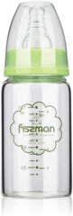 Fissman Baby Feeding Glass Bottle, Light and Slim Bottle Easy to Hold, Food Grade Borosilicate Glass, Wide Neck, Dishwasher And Easy to Clean, BPA Free 120ml (Green)