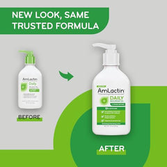AmLactin Daily Moisturizing Lotion for Dry Skin – 7.9 oz Pump Bottle – 2-in-1 Exfoliator - Body Lotion with 12% Lactic Acid, Dermatologist-Recommended (Packaging May Vary)