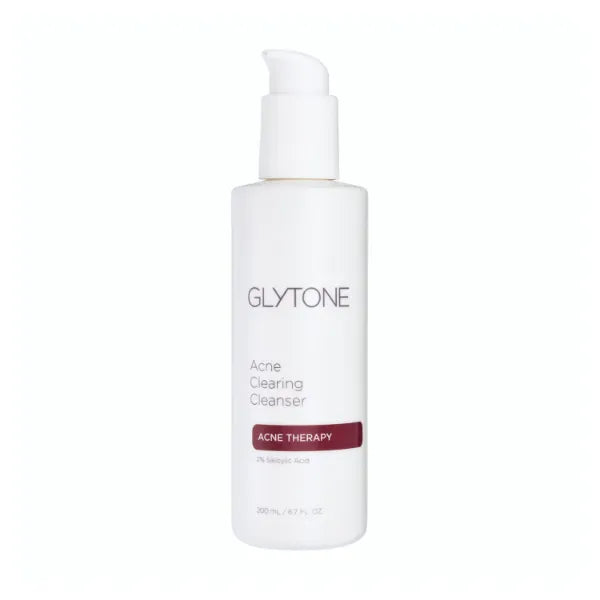 Glytone Acne Clearing Cleanser - Face Wash with 2% Salicylic Acid - Daily Acne Cleanser for Oily Skin & Clogged Pores - Removes Cystic Breakouts, Blackheads, Whiteheads & Blemishes - 6.7 fl oz