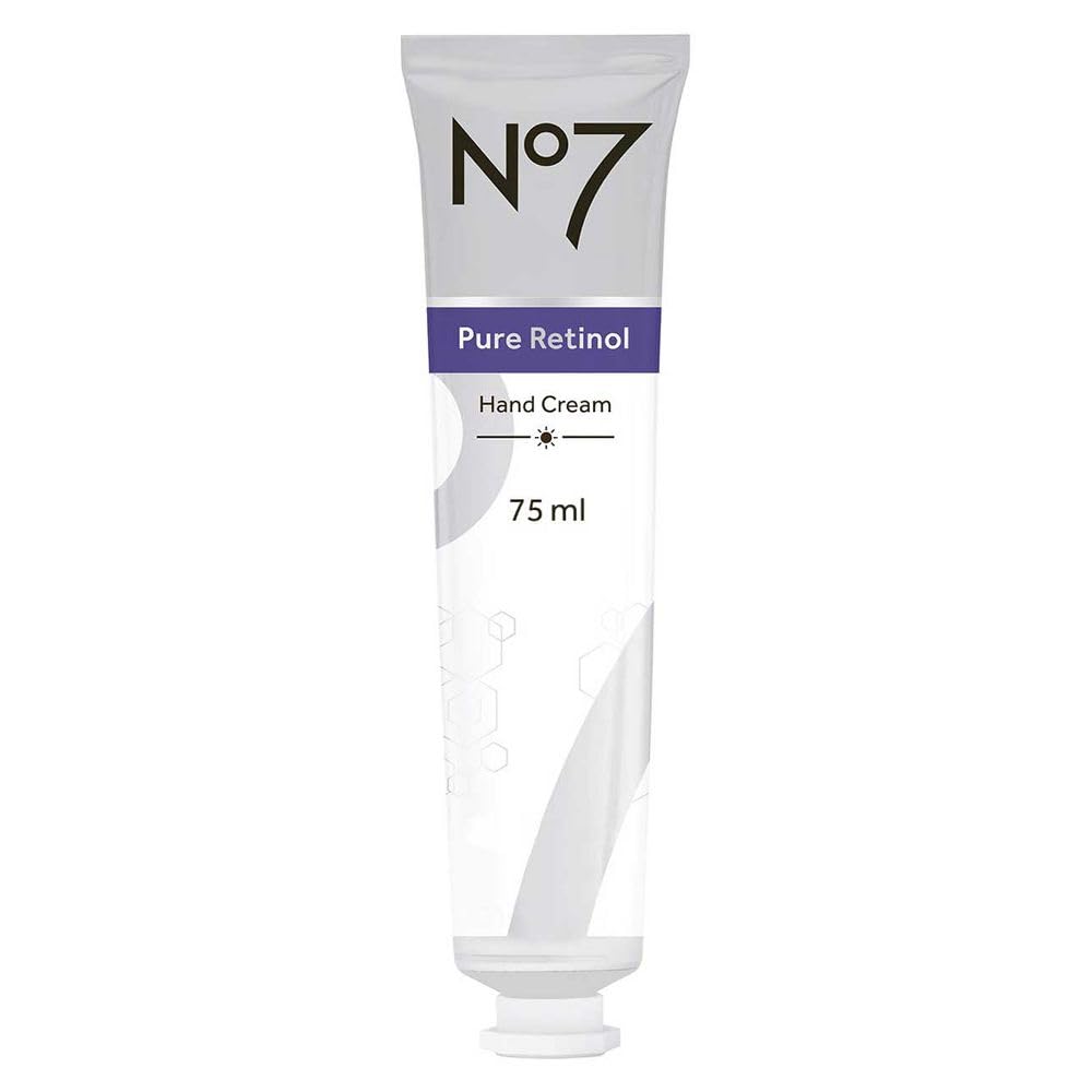 No7 Pure Retinol Hand Cream, Anti-ageing Pure Retinol Collagen Peptide Technology - 75ml