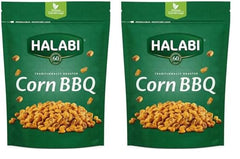 Halabi Corn BBQ All Natural Ingredients Traditional Healthy Baked Snacks, Resealable Bag - 70g (Pack of 2)