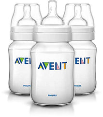 AVENT Philips SCF68337 Classic Feeding Bottles Set Of 3 White, 260 ML