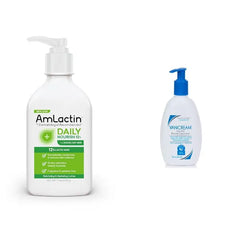 AmLactin Daily Moisturizing Lotion 7.9 oz and Vanicream Gentle Facial Cleanser 8 fl oz Skin Care Bundle