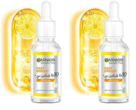 Garnier Fast Bright Face Serum, Brighter Skin 30x, For Spotless Skin, With Vitamin C & Niacinamide, SkinActive, 50 ml (Pack of 2)