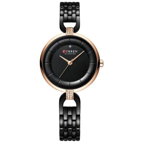 CURREN 9052 Rhinestone Elegant Design Women Wrist Watch Casual Style Quartz Watch - Black