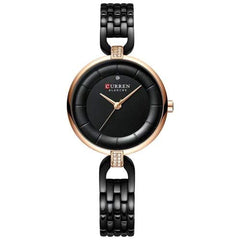 CURREN 9052 Rhinestone Elegant Design Women Wrist Watch Casual Style Quartz Watch - Black