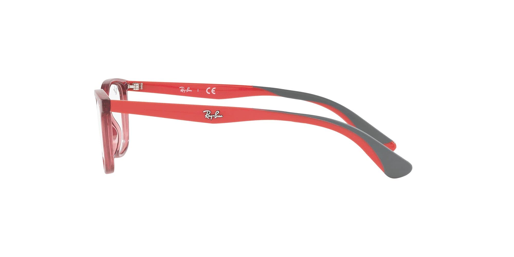 Ray-Ban Junior Vista Men's 0RY1586 Optical Frames, Color: Transparent Red, Size: 47