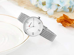 CURREN 9020 Fashion Lady Quartz Watch Women Bracelet Wrist Watch Relogio Feminino (sliver)
