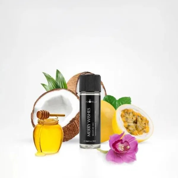 AROMELY Merry Wishes Diffuser Oil, Christmas Scent with Coconut, Tonka Bean, and Honey - Oil for Waterless & Cold Air Diffusers (20ml)