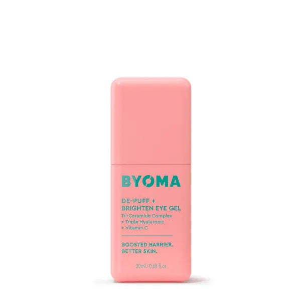 BYOMA De-Puff + Brighten Eye Gel - Lightweight Gel Eye Cream for Dark Circles, Puffiness & Wrinkles - Under Eye Cream With Hyaluronic Acid & Vitamin C - Barrier Repair Skincare - 0.68 fl. oz