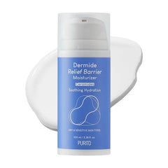 Purito Dermide Relief Barrier Moisturizer 100ml / 3.38 fl. oz. vegan and cruelty free, relieving moisturizer, soothing, calming, safe ingredients, protective barrier