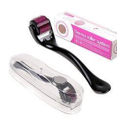 Derma Roller Face Skin Care System Titanium 540 Micro Needle Black With Hard Case 0.5mm