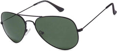 Vincent Chase Eyewear By Lenskart | Full Rim Aviator Branded Latest and Stylish Sunglasses | Polarized and 100% UV Protected | Men & Women | Medium | VC 5158/P-Pack of 1 | Frame Black / Green Lens