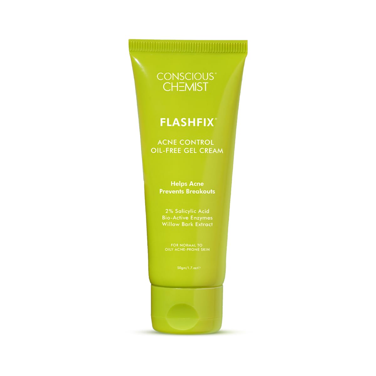 Conscious Chemist® 2% Salicylic Acid Cream | 50g | Moisturizer for Oily Acne Prone Skin, For Acne Treatment, Oil Control, Soothe Irritation, Itchiness & Redness, Non-Greasy Gel Cream - Flashfix