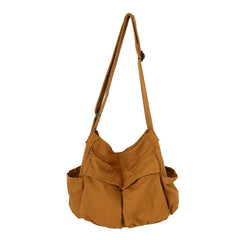 Sumleno Bohemian Hipster Hobo Boho Hippie Crossbody Bag Purse Canvas Sling Bag Aesthetic Tote Large Handbags Fairy Grunge Bag - Orange