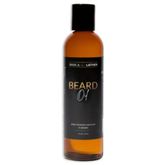 BASK & LATHER Beard Growth Oil, Frizz Free Hair Oil for Men Beard Care with Vitamins & Natural Ingredients to Hydrate, Smooth & Soften for Shiny, Thicker Fuller Beard Hair and Texture, 4 fl oz.