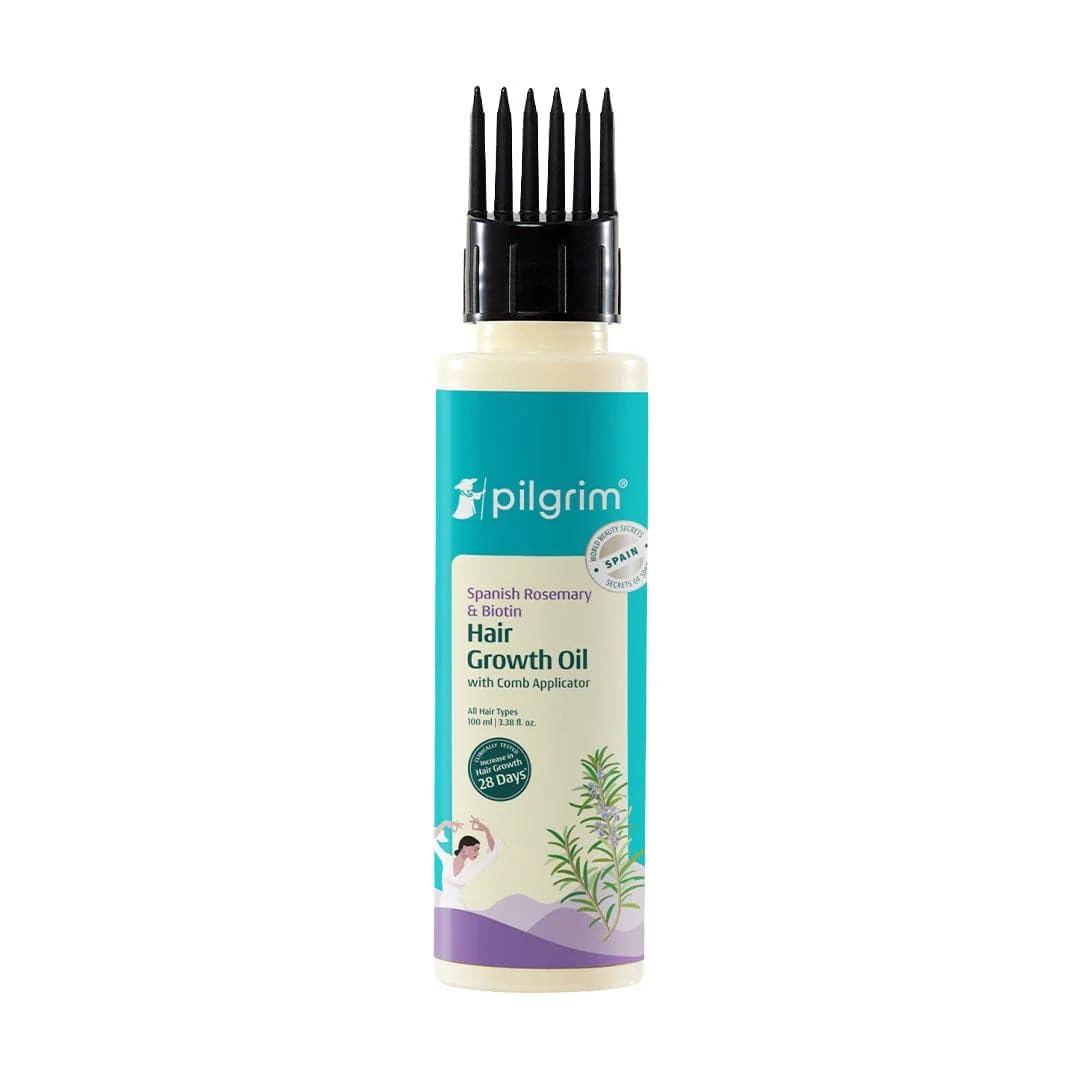 Pilgrim Spanish Rosemary & Biotin Hair Growth Oil to Control Hair Fall & Strengthens Hair 100ml | Rosemary oil for hair growth | Reduces Hair Fall | Strengthens Hair
