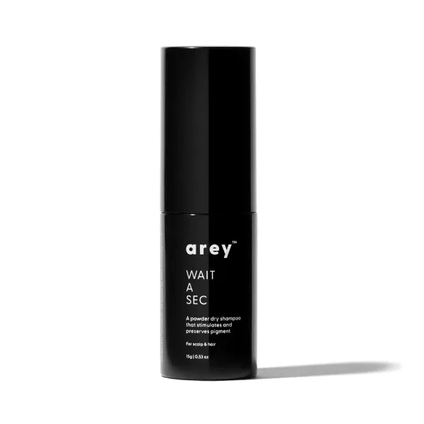 Arey Wait A Sec Dry Shampoo | Absorbs Oil & Adds Volume + Reduce the Signs of Aging Hair with Science-Backed Formula to Preserve Pigment | Non Aerosol Tinted Powder | Vegan, Cruelty-Free (0.53 oz)