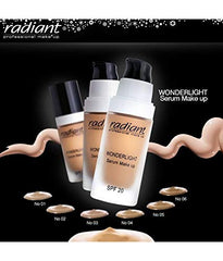 Radiant Professional Wonderlight Serum Liquid Foundation for Makeup Kit - Alternative to Bronzer Powder - Color Corrector & Under Eye Concealer - Matte Eyeshadow Base - 1.01 oz - Cream Beige (02)